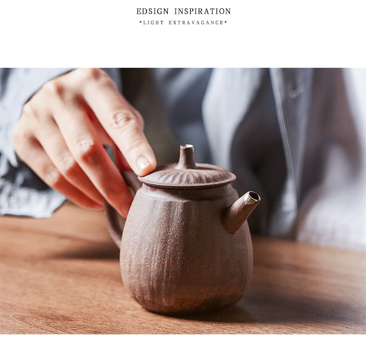 The Self - "appropriate content Japanese rock, mud manual teapot coppering. As silver teapot jingdezhen ceramics single pot of kung fu tea set is small