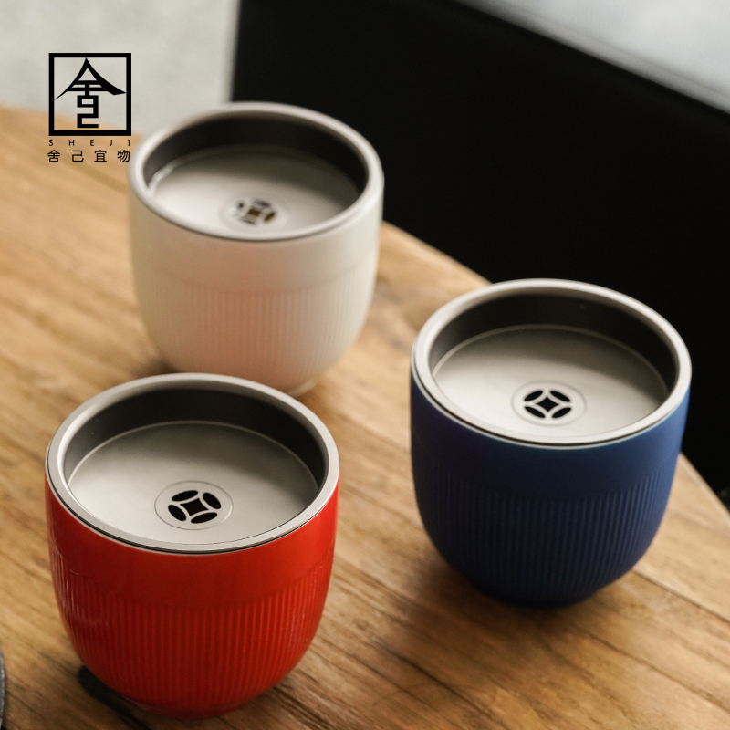 Coral red tin on water tea tea to wash to wash water, after the small wash to the dross barrels of jingdezhen ceramic household Japanese cup