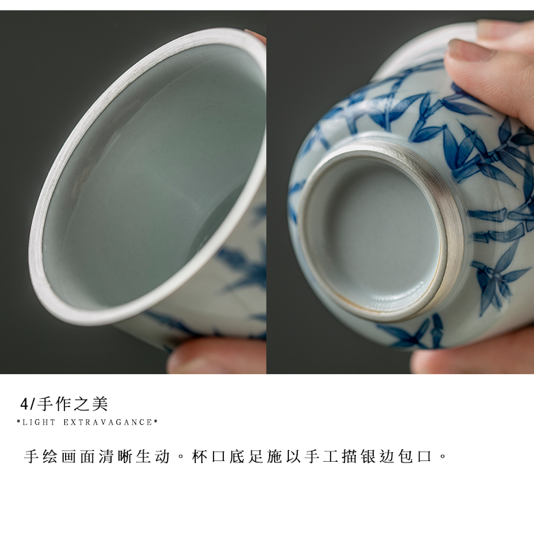 The Self - "appropriate content of jingdezhen fuels the hand - made tureen single bowl cups checking retro trumpet kung fu tea set