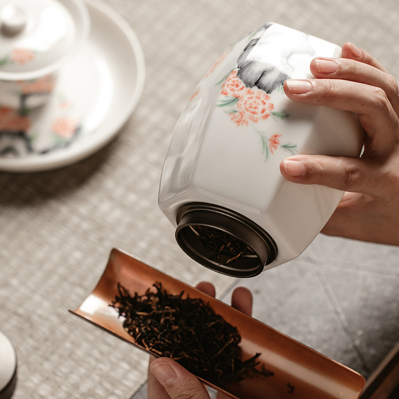 The Self - "appropriate content of jingdezhen hand - made caddy fixings Chinese seal pot receives Japanese tea pot ceramics