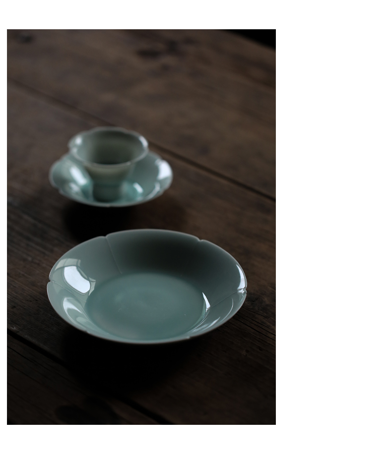 Archaize celadon glaze left up expressions using its pot bearing cup patterns by hand pot dry mercifully tea accessories