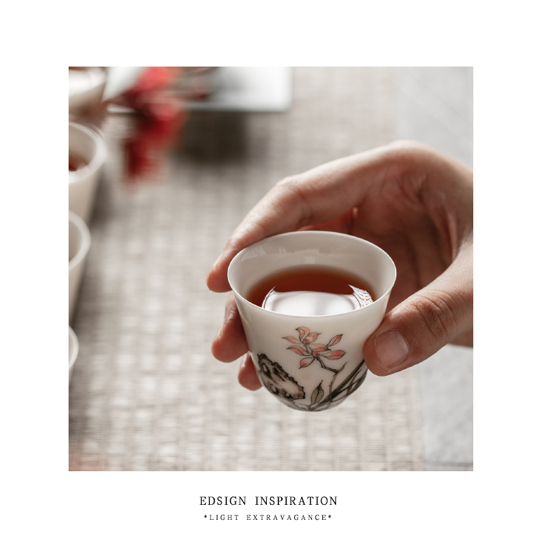 The Self - "appropriate content jingdezhen ceramic sample tea cup cup kung fu small single CPU kunfu tea cups tea white porcelain hand - made