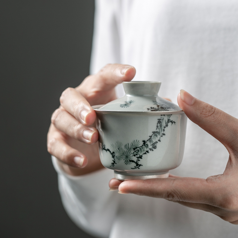 The Self - "appropriate content of jingdezhen hand - made wind tureen trace silver restoring ancient ways is a single bowl with small Japanese kung fu tea cups