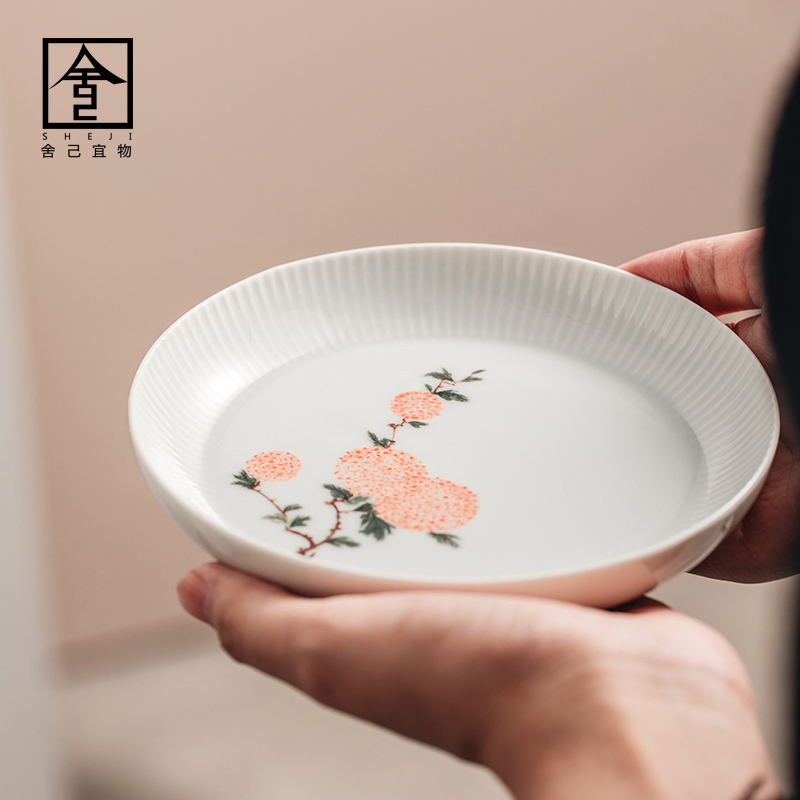 The Self - "appropriate content Japanese manual pot dry terms fruit snack plate bearing hand - made base saucer pot pad accessories