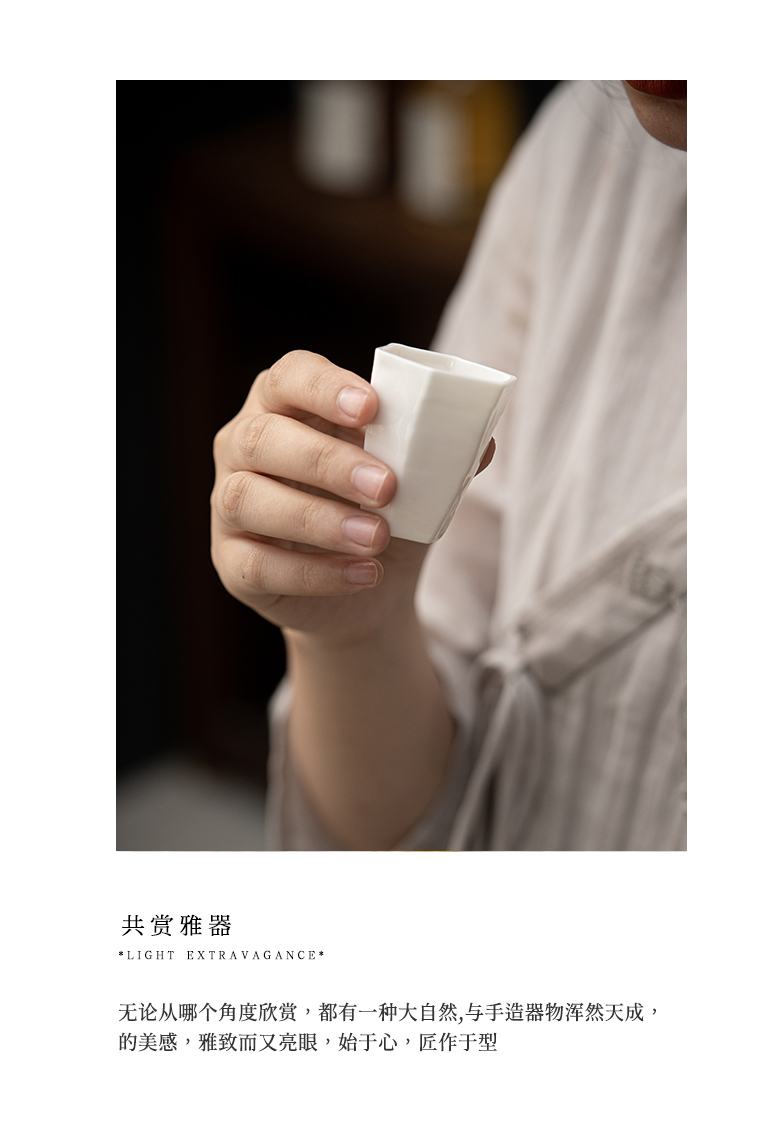 The Self - "appropriate content manually jade porcelain teacup hexagonal masters cup thin foetus kung fu tea sets a single cup sample tea cup