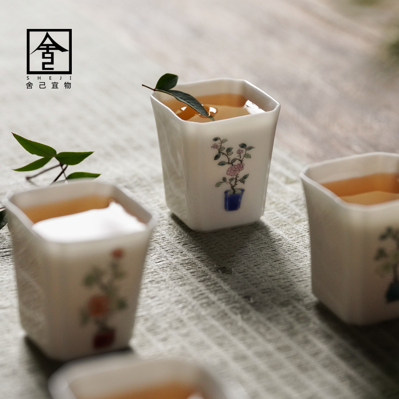 Glaze color ceramic cups masters cup on small sample tea cup kung fu tea cups pure manual small cups of jingdezhen