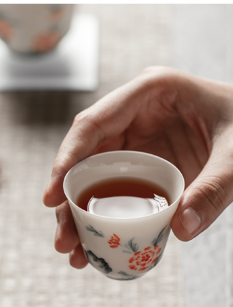 The Self - "hand - made Chinese jingdezhen ceramic cups sample tea cup noggin kung fu tea thin foetus masters cup