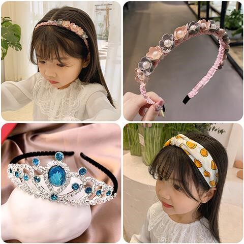 Children's headband Korea does not hurt the head bead hair card girl does not hurt the head non-slip toothed baby headband headdress little girl