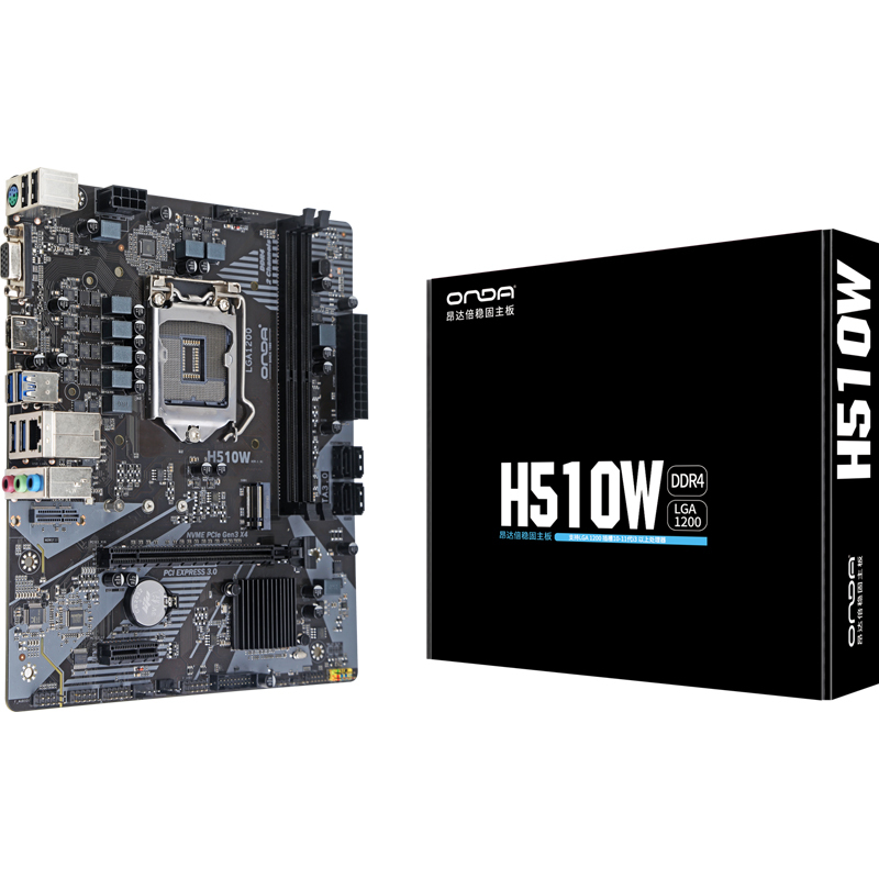Onda Motherboard H510E/H510-Vh/H510W Supports 10Th and 11Th Generation Cpus, Gigabit Network Card, Nvme Solid State Onda Motherboard H510E/H510-Vh/H510W Supports 10Th and 11Th Generation Cpus, Gigabit Network Card, Nvme Solid State
