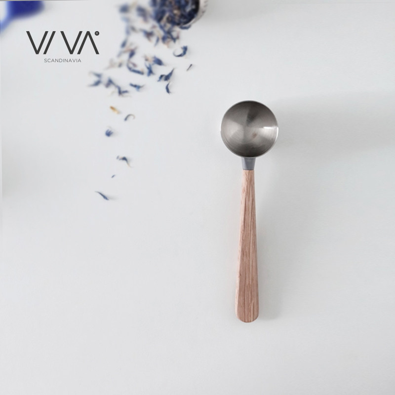 Denmark VIVA pure series oak stainless steel teaspoon Nordic tea picking tool long handle tea spoon teaspoon small
