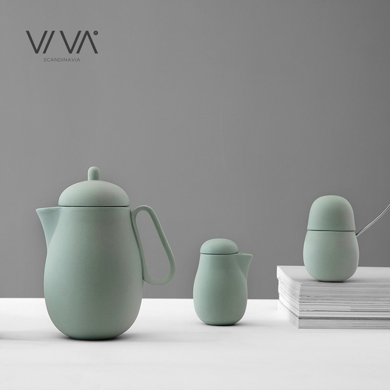 Danish VIVA Nina series ceramic tea set teapot milk sugar bowl set tea set 3 sets Nordic style