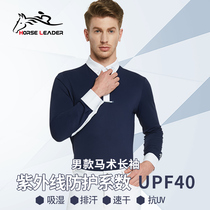 Summer imported equestrian equipment thin breathable water milled equestrian T-shirt long-sleeved male horse racing clothing horse riding clothing female