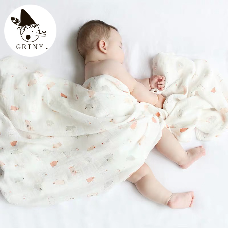 Griny Baby Gauze Quilt Summer Thin Newborn Bamboo Cotton Swaddle Newborn Supplies Blanket Baby Blanket
