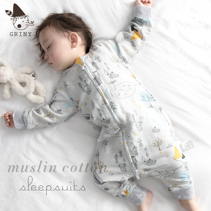 Griny baby sleeping bag spring and autumn thin baby gauze sleeping bag autumn and winter four seasons universal air conditioning room anti-kick quilt