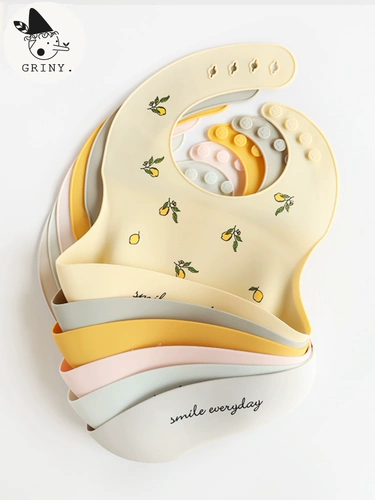 Детский силиконовый нагрудник для еды, водонепроницаемый слюнявчик для прикорма, с карманом