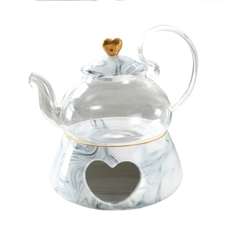 Nordic Europe type ceramic teapot set glass based to heat insulation base English afternoon tea cups of tea