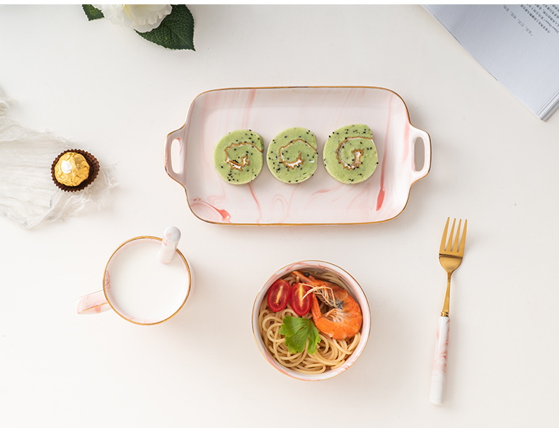 Creative picking household suit one food restaurant tableware ceramics ears plate of web celebrity western dishes for breakfast