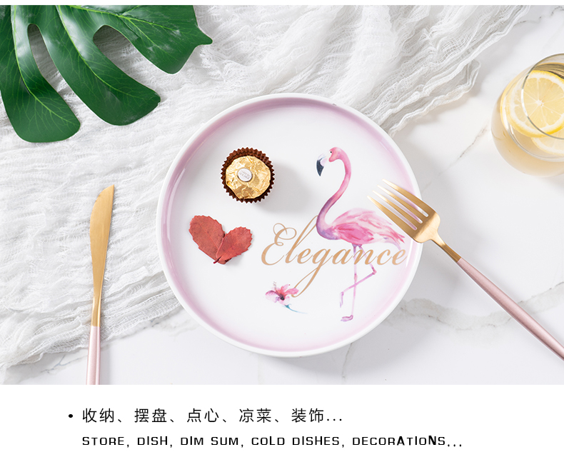 BaiSiLin Nordic ins ceramic pan contracted western - style food tableware move afternoon tea steak heart plate plate