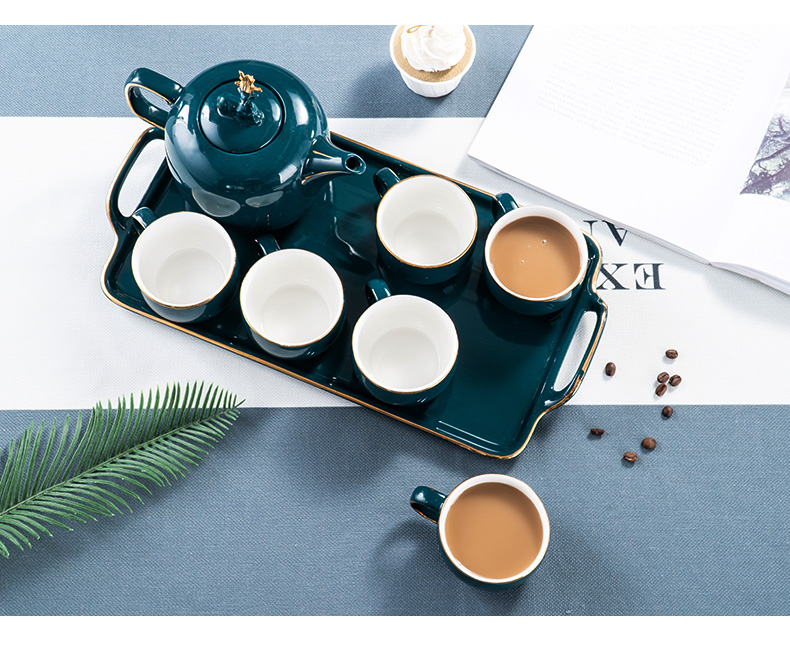 European - style key-2 luxury green coffee cup up phnom penh dish suits for ceramic coffee cup home afternoon tea scented tea with gift box