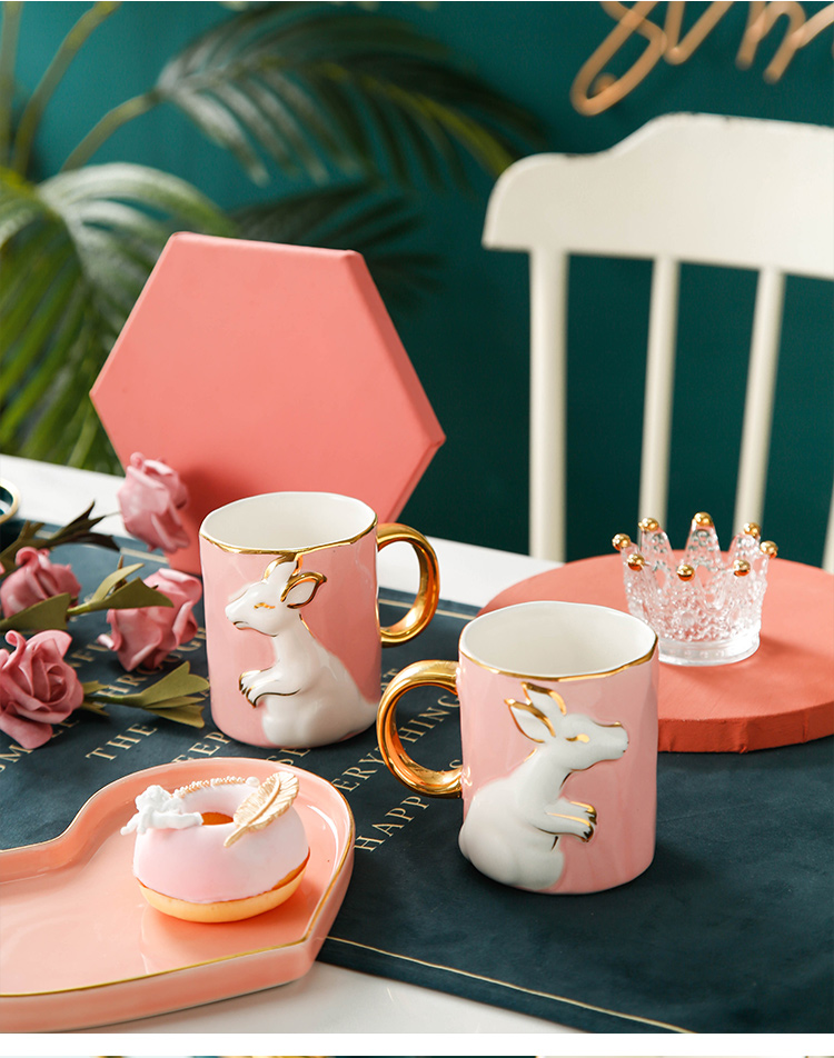 Nordic creative gift couples I a pair of glass birthday present ceramic cup keller household suit men and women