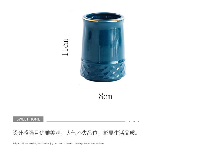 Nordic malachite green light key-2 luxury cosmetic brush pen container barrels ceramics tube valentine gift desktop eyeliner pencil receive a barrel