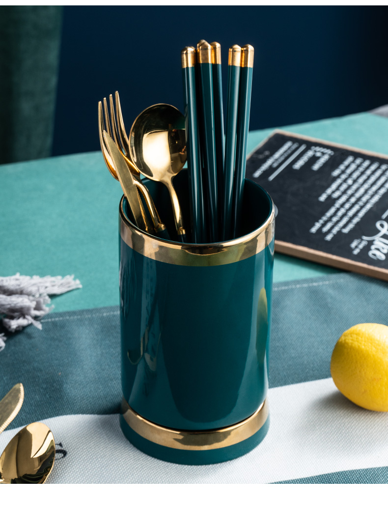 Northern wind ceramic tube kitchen basket household chopsticks chopsticks spoons to receive cage shelf chopsticks chopsticks barrels