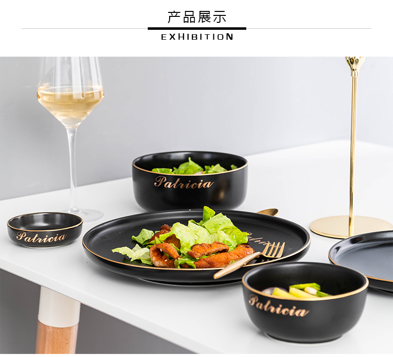 Northern dishes with ikea ceramic tableware chopsticks dishes suit matte enrolled black contracted web celebrity up phnom penh tableware