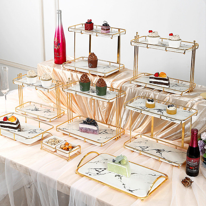 European-style cake dessert table display rack afternoon tea cold meal tea break table decoration wedding birthday table snack rack