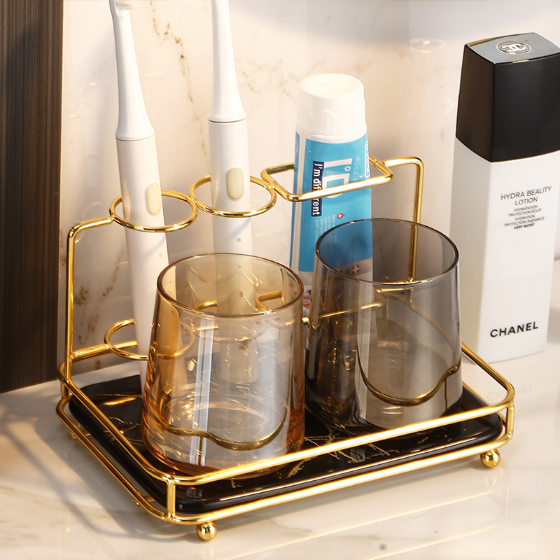 Light Extravagant Couple Toothbrushes Shelve Makeup Room Supplies Dental Vat Teeth Wash Cups Toothbrushing Cup Gargling Cup Suits