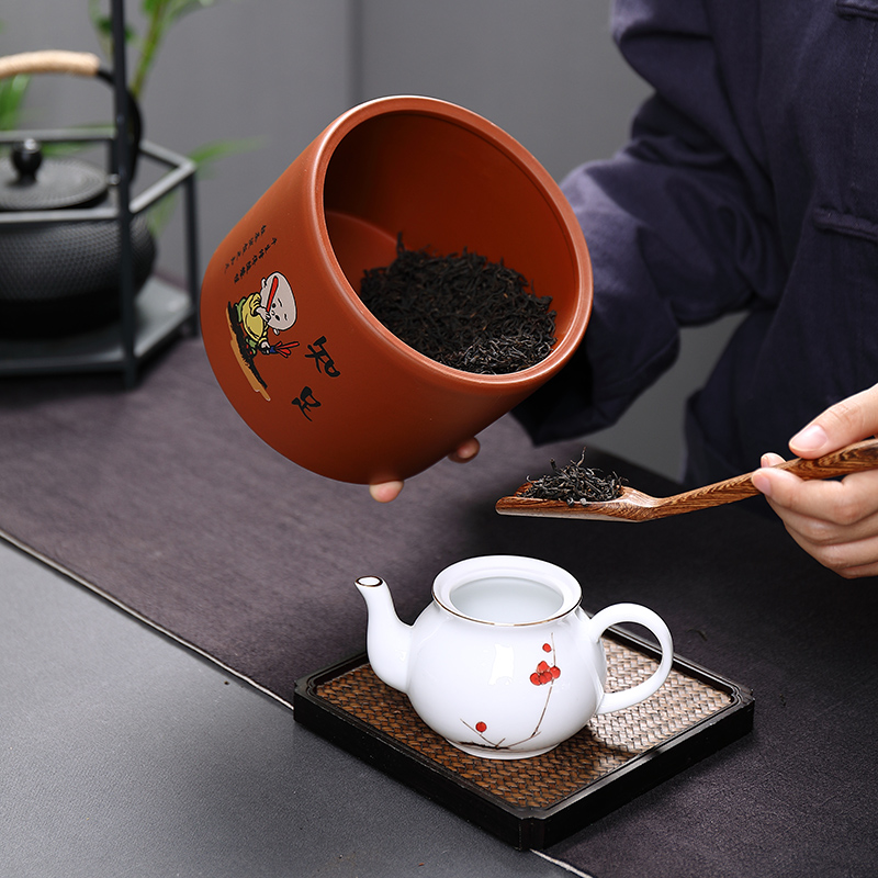 Treasure minister 's violet arenaceous caddy fixings large ceramic POTS of pu' er tea box sealed as cans and POTS