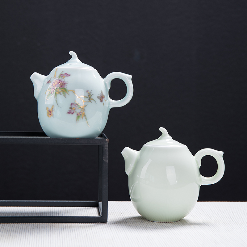 Treasure minister 's ceramic teapot white porcelain beauty pot of kung fu tea set home little teapot with filter single pot