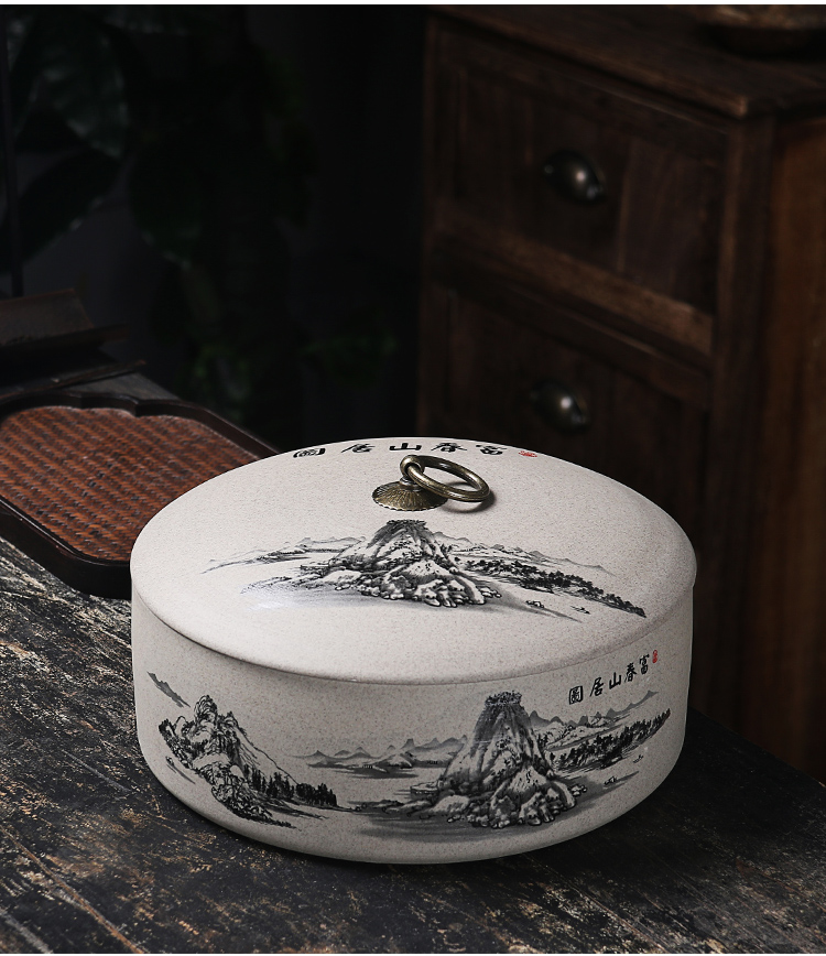 Puer tea cake tea pot ceramic seal can receive a case bigger sizes wake receives white tea tea box of household