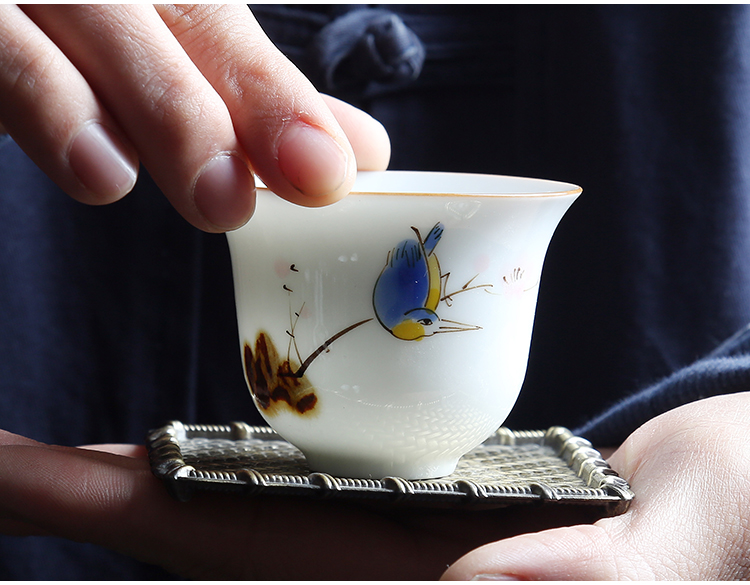 Treasure minister 's hand - made porcelain tea cups creative masters cup kung fu tea cups household contracted single CPU cups