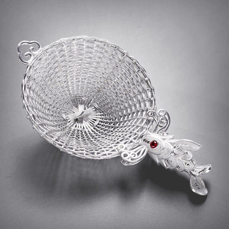 Yun Chuan Tiantian Sterling silver tea leak Tea funnel filter Gongfu tea accessories Copper tea partition Creative tea filter Tea set