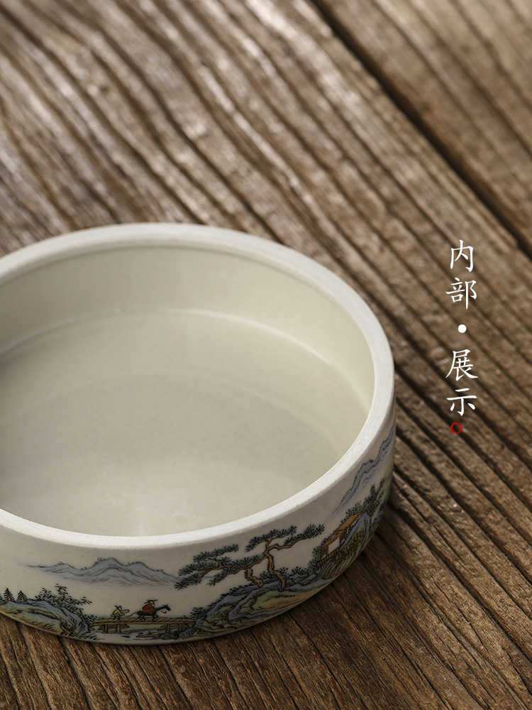 Plant ash glaze POTS ChengChun manual dry tea tray sets jingdezhen hand - made scenery figure water tea on tea table accessories