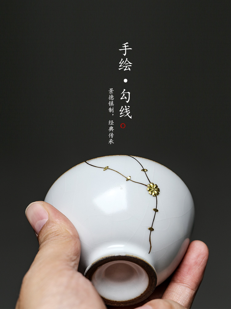 Jingdezhen 11.11 pre - sale 】 【 ru up market metrix who nail sample tea cup cup single CPU curium kung fu tea set a single hand