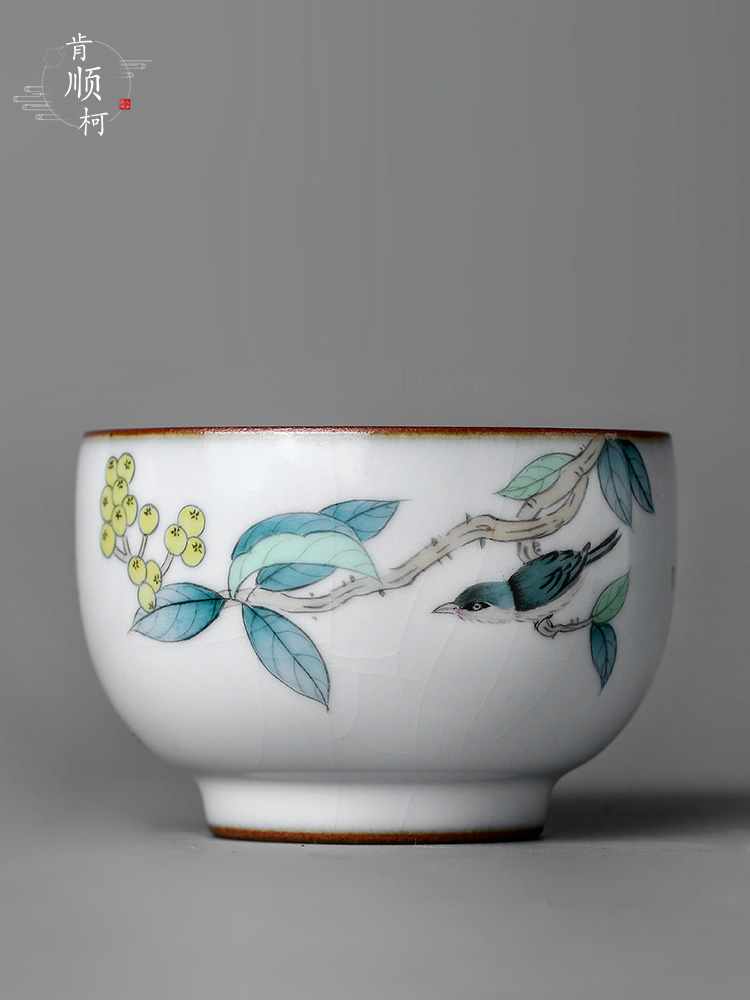 Jingdezhen hand - made master cup single cup your up kung fu tea sample tea cup single ceramic checking painting of flowers and tea set