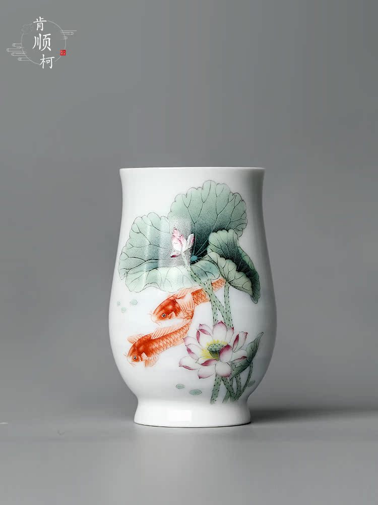 Jingdezhen porcelain hand - made kung fu master cup sample tea cup single cup of pure manual ceramic tea set single cups of tea light