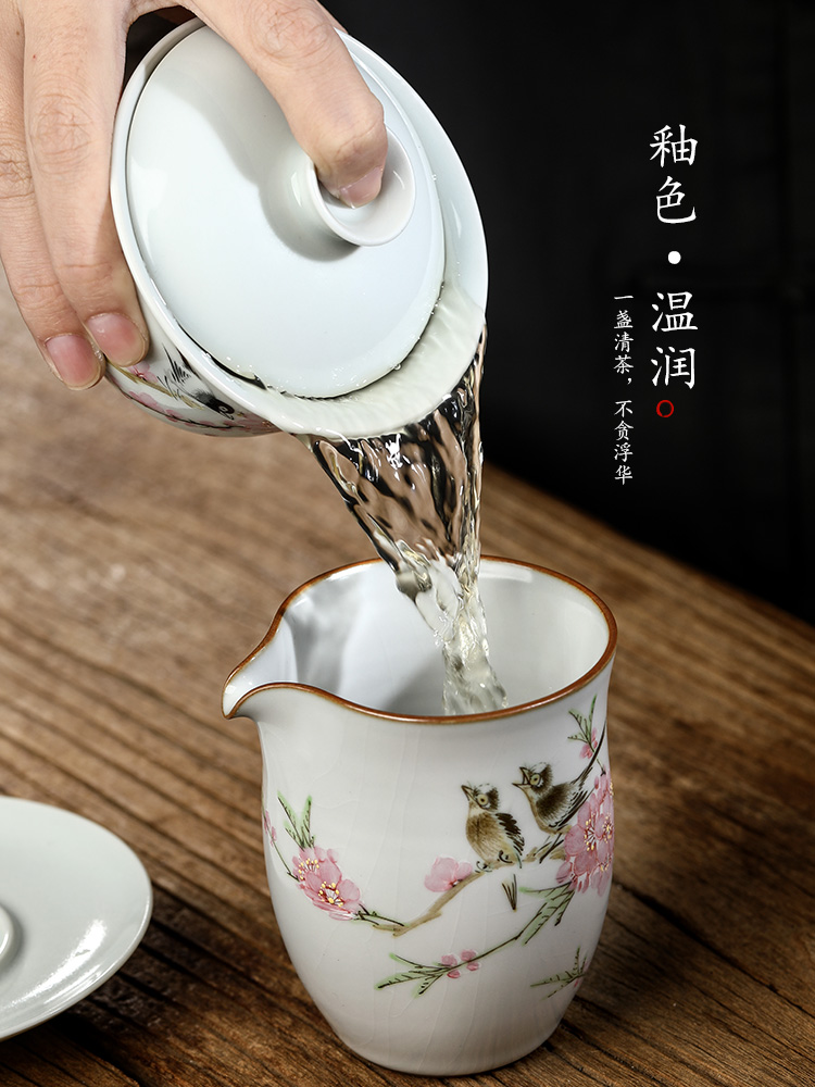 Xu, Jiaxing hand - made peach blossom put water point your up fair can have a cup of tea ware jingdezhen ceramics by hand points to kung fu tea set