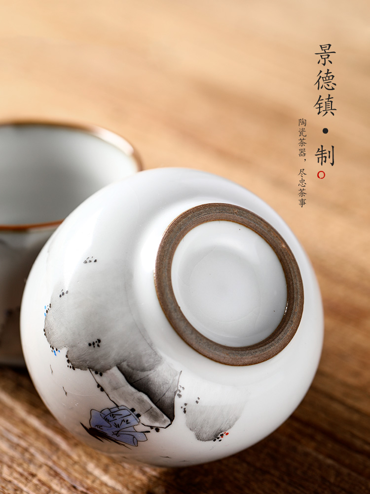 Masters cup your up sample tea cup jingdezhen archaize ceramic cups pure manual single CPU hand - made ancientry kung fu tea set