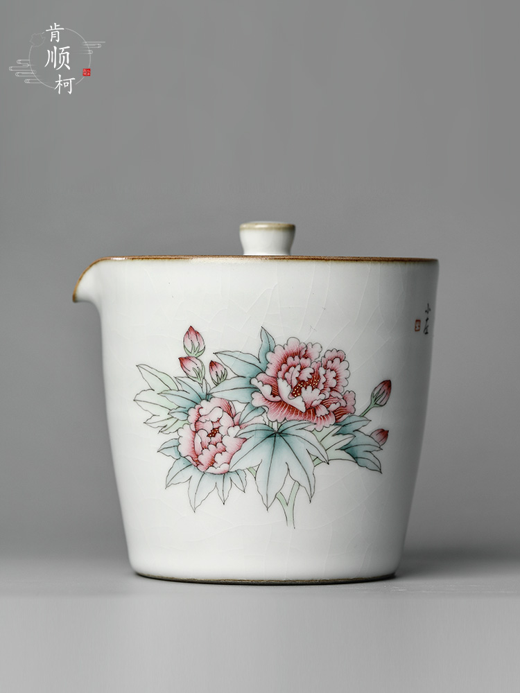 Kongfu tea hand grasp pot of pure manual your up tureen teapot jingdezhen hand - made peony hot tea getting out