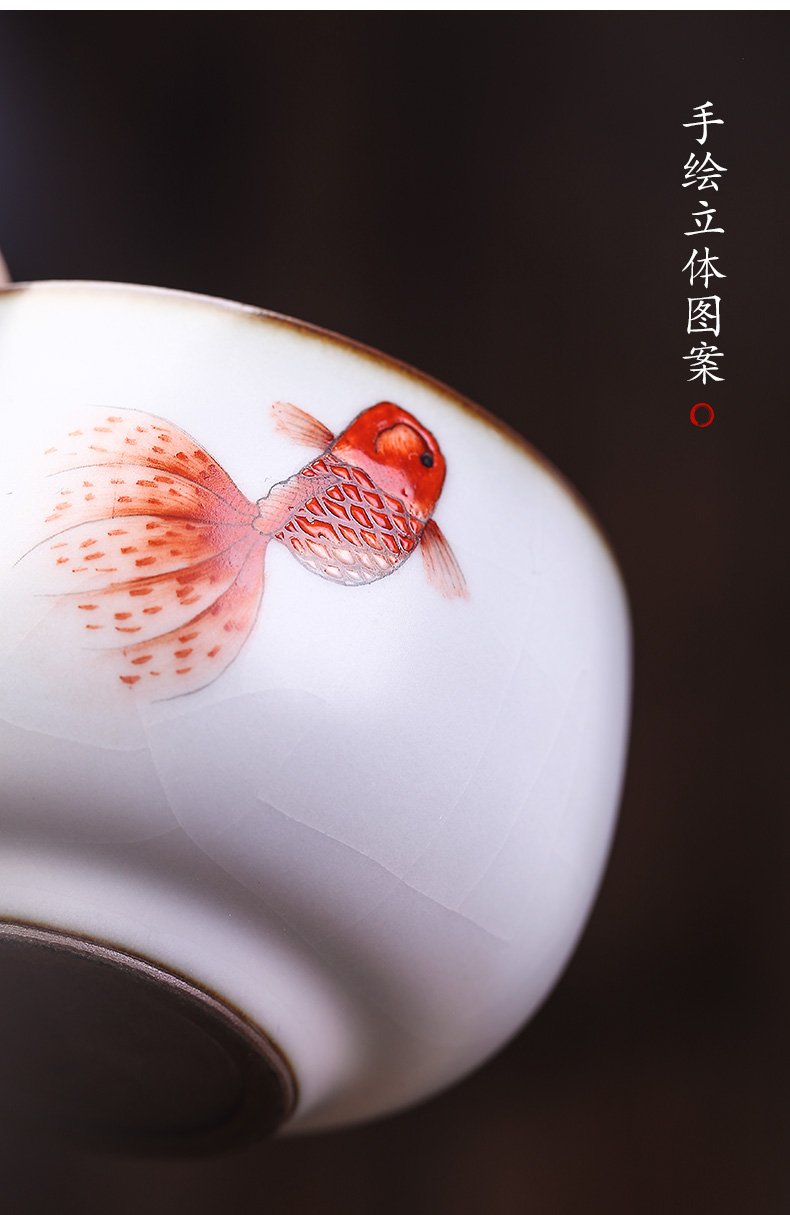 Your up hand - made goldfish masters cup for cup checking ceramic sample tea cup single cup tea sets jingdezhen kung fu tea cups