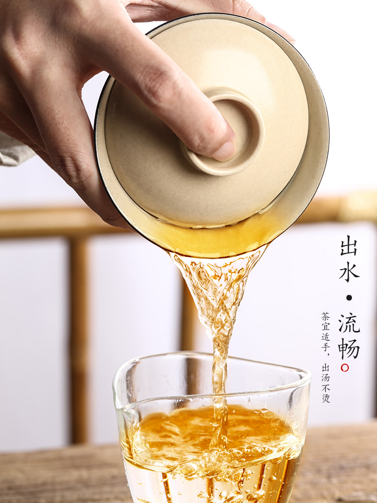 Kombucha tea tureen single jingdezhen tea ware hand - made character pure manual hand grasp tea bowl of hot tea cups