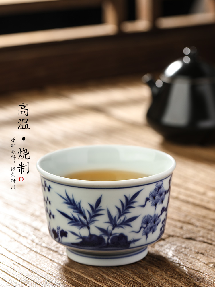 Jingdezhen porcelain tea set pure manual master cup single CPU female hand - made ceramic personal special cup single sample tea cup