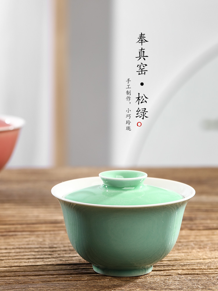 Jingdezhen in true up with pure manual tea tureen hot kunfu tea bowl is not a single color glaze ceramic tea