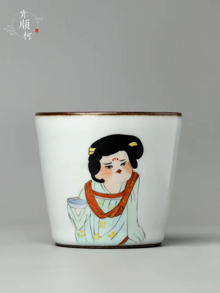 Pure manual your up jingdezhen tea cups master cup single CPU hand - drawn characters kung fu bowl sample tea cup in use