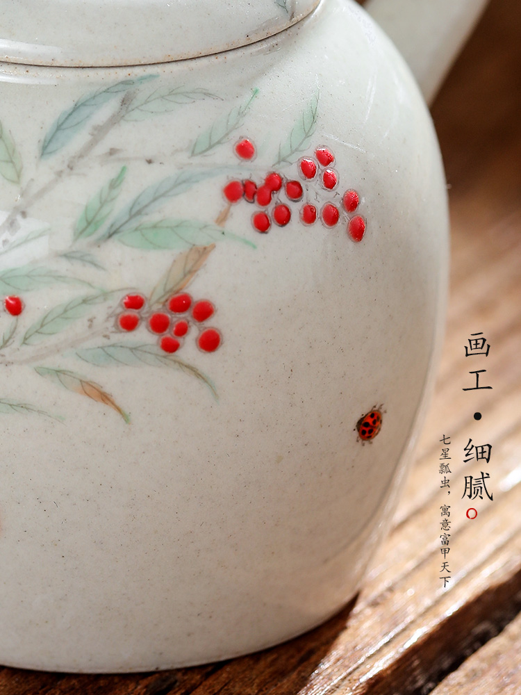 Hand - made teapot Chinese jingdezhen all Hand from the single pot of tea plant ash glaze ball hole ceramic pot of trumpet