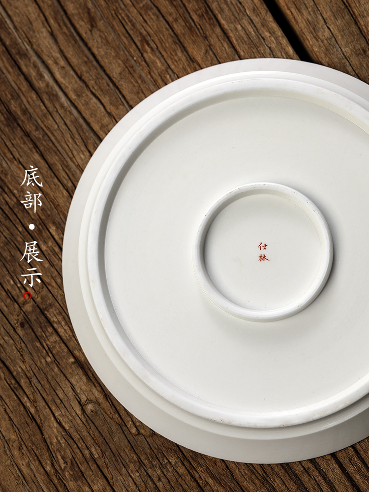 Plant ash glaze POTS dry socket sets jingdezhen hand - made scenery Japanese tea 12 water checking ceramic tea tray