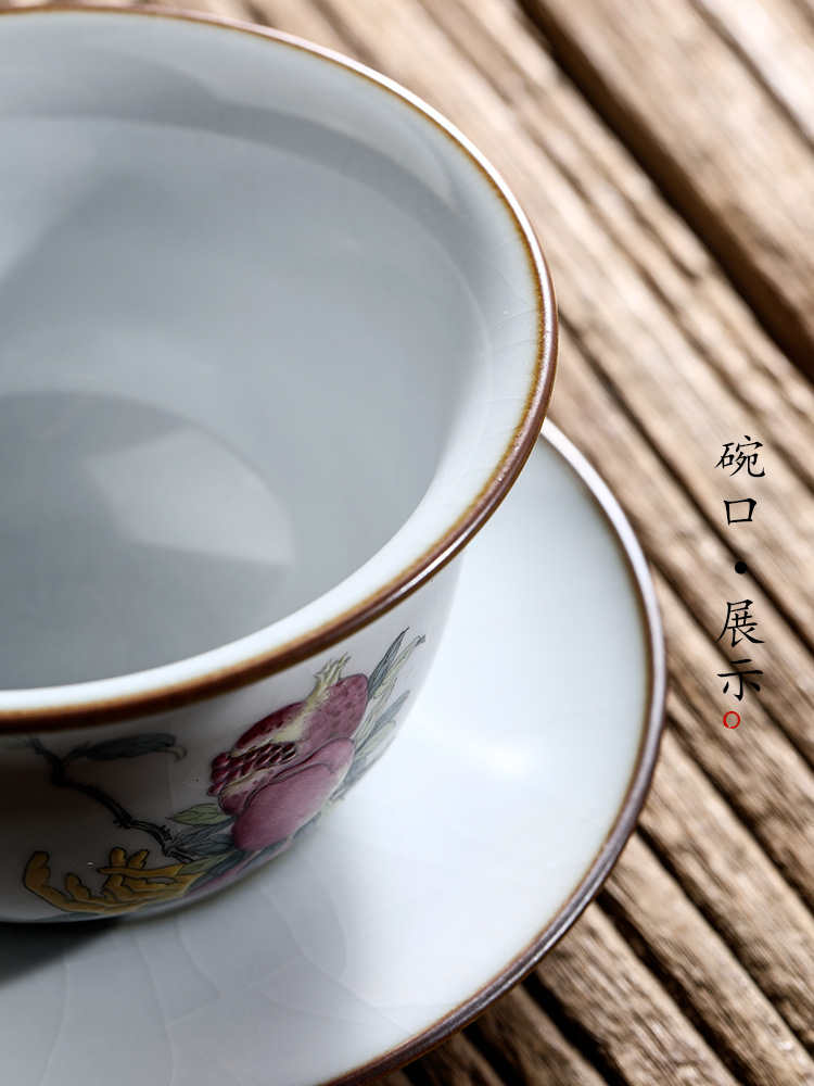 Jingdezhen your up only three tureen tea tea cups pure manual open the slice to use hand - made ceramic kung fu tea set