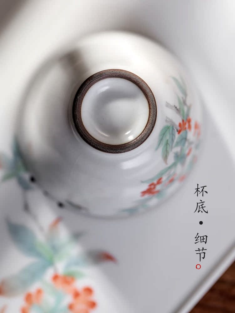 Hand - made master cup kung fu tea cups jingdezhen sample tea cup cup pure manual your up tea herbal tea light in use